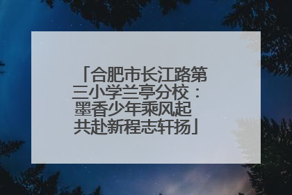 合肥市长江路第三小学兰亭分校：墨香少年乘风起 共赴新程志轩扬