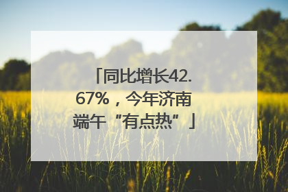 同比增长42.67%，今年济南端午“有点热”