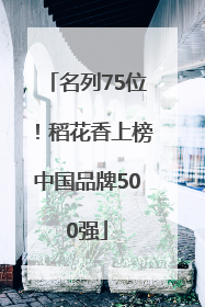 名列75位！稻花香上榜中国品牌500强