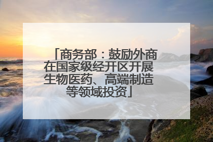 商务部：鼓励外商在国家级经开区开展生物医药、高端制造等领域投资