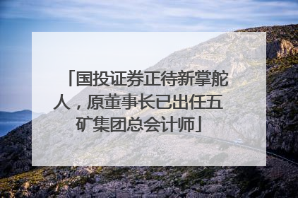 国投证券正待新掌舵人，原董事长已出任五矿集团总会计师