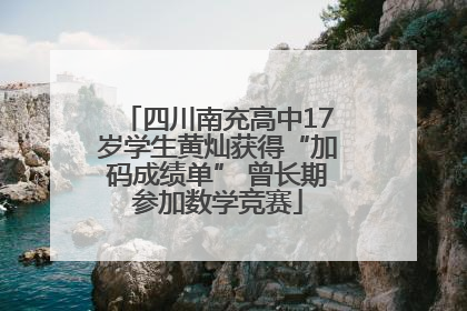四川南充高中17岁学生黄灿获得“加码成绩单” 曾长期参加数学竞赛