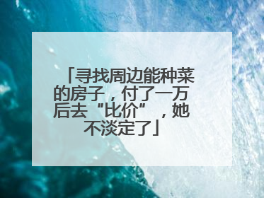 寻找周边能种菜的房子，付了一万后去“比价”，她不淡定了