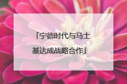 宁德时代与马士基达成战略合作