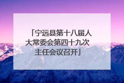 宁远县第十八届人大常委会第四十九次主任会议召开