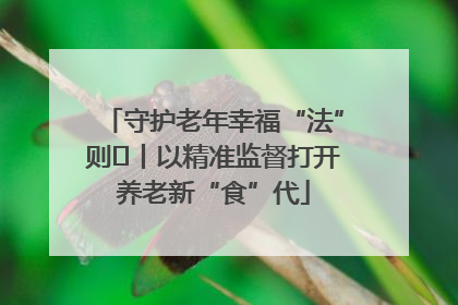 守护老年幸福“法”则⑮丨以精准监督打开养老新“食”代