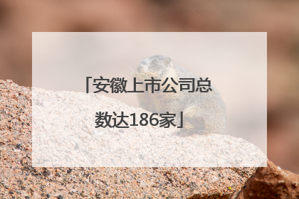 安徽上市公司总数达186家
