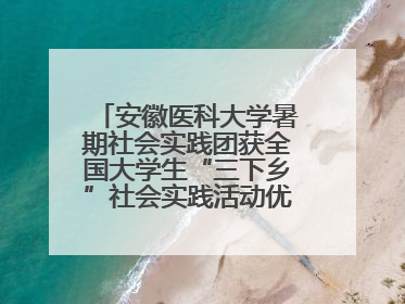 安徽医科大学暑期社会实践团获全国大学生“三下乡”社会实践活动优秀团队