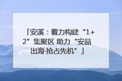 安溪：着力构建“1+2”集聚区 助力“安品出海·抢占先机”