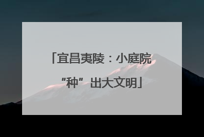 宜昌夷陵：小庭院“种”出大文明
