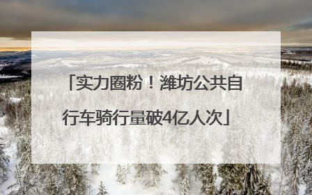 实力圈粉！潍坊公共自行车骑行量破4亿人次
