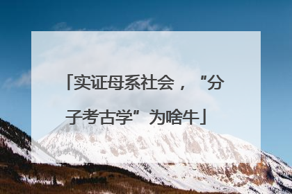 实证母系社会，“分子考古学”为啥牛