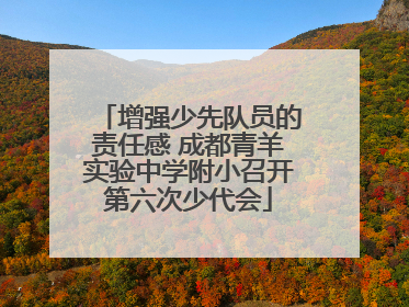 增强少先队员的责任感 成都青羊实验中学附小召开第六次少代会