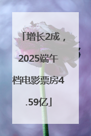 增长2成，2025端午档电影票房4.59亿