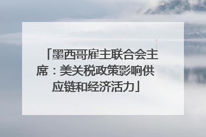 墨西哥雇主联合会主席：美关税政策影响供应链和经济活力