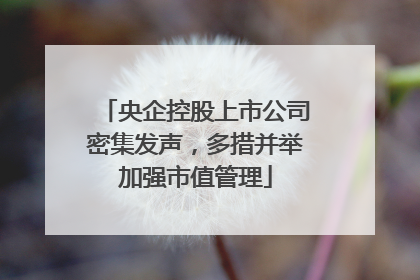 央企控股上市公司密集发声，多措并举加强市值管理