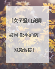 女子登山崴脚被困 邹平消防紧急救援
