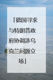 德国寻求与特朗普政府协调涉乌克兰问题立场
