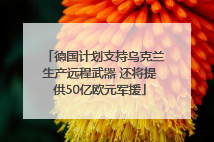 德国计划支持乌克兰生产远程武器 还将提供50亿欧元军援