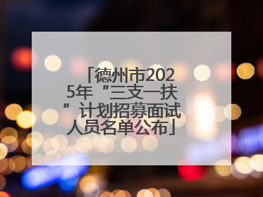 德州市2025年“三支一扶”计划招募面试人员名单公布