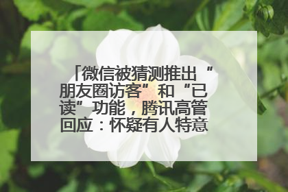微信被猜测推出“朋友圈访客”和“已读”功能，腾讯高管回应：怀疑有人特意反复翻炒流量