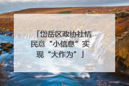 岱岳区政协社情民意“小信息”实现“大作为”