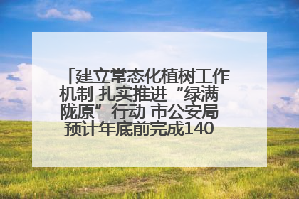 建立常态化植树工作机制 扎实推进“绿满陇原”行动 市公安局预计年底前完成1402亩绿化任务