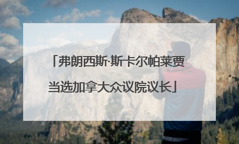 弗朗西斯·斯卡尔帕莱贾当选加拿大众议院议长