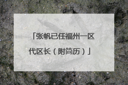 张帆已任福州一区代区长（附简历）