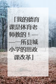我的德育课是体育老师教的！——一所县城小学的思政课改革