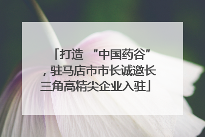 打造 “中国药谷”，驻马店市市长诚邀长三角高精尖企业入驻