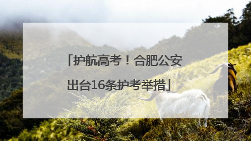 护航高考！合肥公安出台16条护考举措
