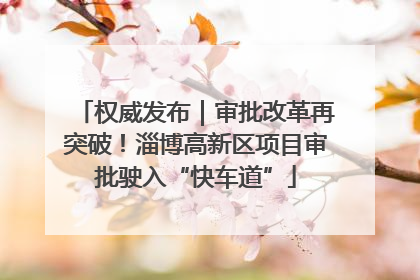 权威发布｜审批改革再突破！淄博高新区项目审批驶入“快车道”