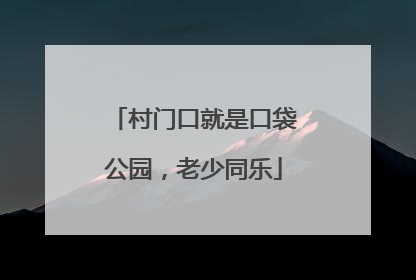 村门口就是口袋公园，老少同乐