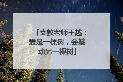 支教老师王越：爱是一棵树，会撼动另一棵树