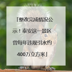 整改完成情况公示！泰安这一景区曾每年违规引水约400万立方米
