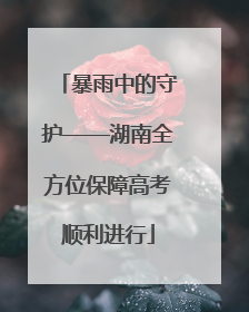 暴雨中的守护——湖南全方位保障高考顺利进行