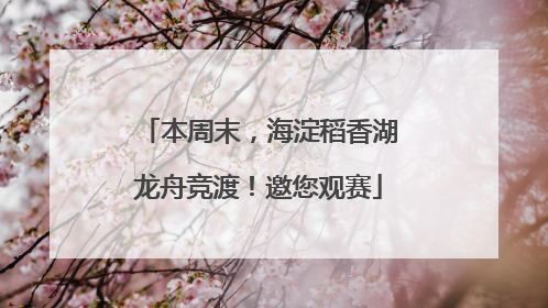 本周末，海淀稻香湖龙舟竞渡！邀您观赛
