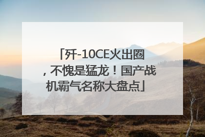 歼-10CE火出圈，不愧是猛龙！国产战机霸气名称大盘点
