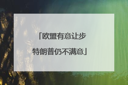 欧盟有意让步 特朗普仍不满意