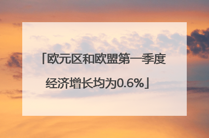 欧元区和欧盟第一季度经济增长均为0.6%