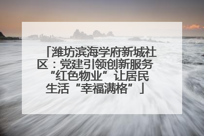潍坊滨海学府新城社区：党建引领创新服务 “红色物业”让居民生活“幸福满格”