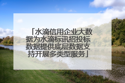 水滴信用企业大数据为水滴标讯招投标数据提供底层数据支持开展多类型服务
