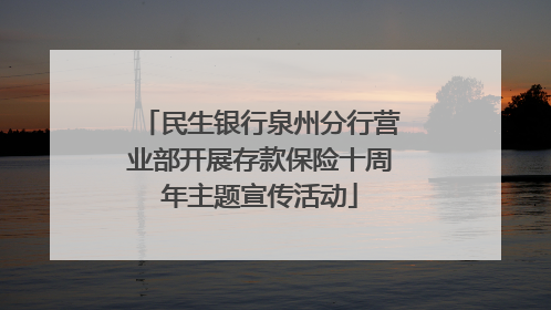 民生银行泉州分行营业部开展存款保险十周年主题宣传活动