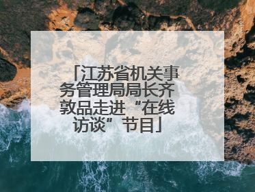 江苏省机关事务管理局局长齐敦品走进“在线访谈”节目