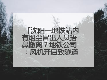 沈阳一地铁站内有烟尘冒出人员捂鼻撤离？地铁公司：风机开启致隧道灰尘飘散至站内