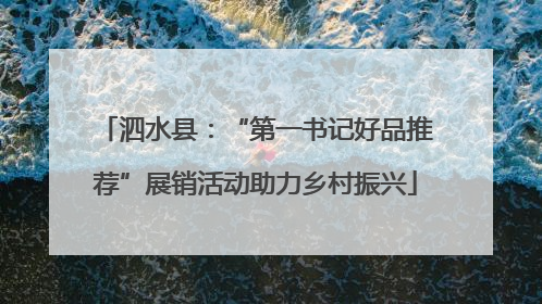 泗水县：“第一书记好品推荐”展销活动助力乡村振兴
