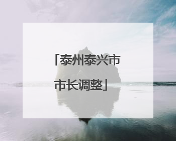 泰州泰兴市市长调整