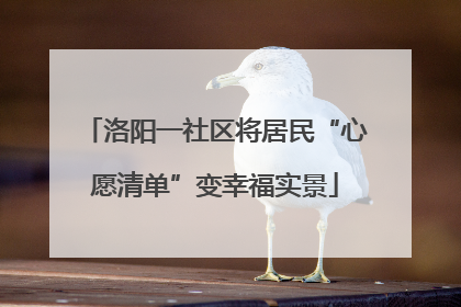 洛阳一社区将居民“心愿清单”变幸福实景