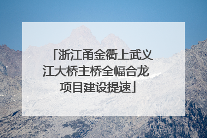 浙江甬金衢上武义江大桥主桥全幅合龙 项目建设提速